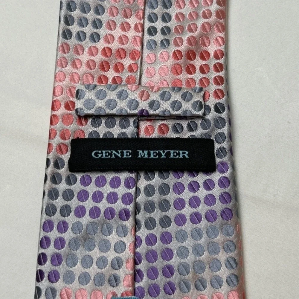 Gene Meyer Mens Geometric Dot Silk Necktie 59